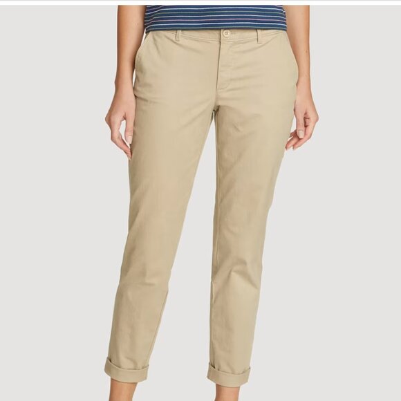 Eddie Bauer Women's Stretch Legend Wash Pants - Boyfriend Size 10 - Picture 1 of 3